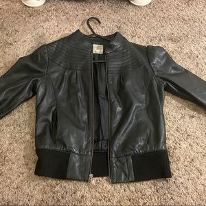 black leather jacket